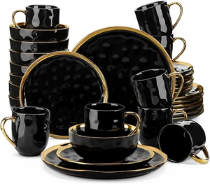 LOVECASA Dinner Service Set, Apollo Series, 32 Piece SWEET Stone Dinnerware Set - Picture 1 of 7