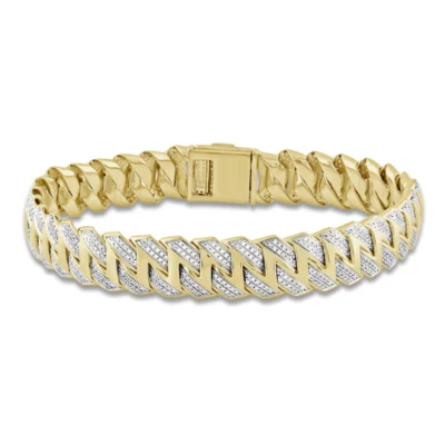 6 ct Round Tested Moissanite Tennis Bracelet 14k Yellow Gold Plated 13 mm x 7.5" - Image 1 of 4