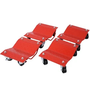 Heavy Duty Car Dolly 4 Tire Wheel - 6000lbs Capacity, RED - Picture 1 of 11