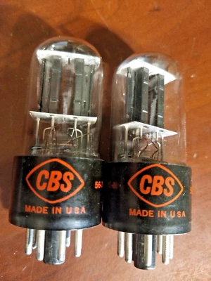 (2) BUENO NOS 1956 CBS 2 orificios placa negra 6SN7GT tubos de audio probados buenos Foto 1 de 4