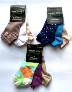 Ladies socks 9 x pair’s ankle plain printed bundle Trainer Short Socks Low Cut - Picture 1 of 4