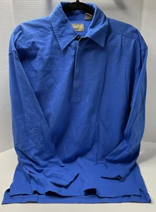 Camisa de rugby de manga larga para hombre Khaki's By Arrow talla grande azul real - Imagen 1 de 8