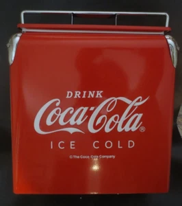 Coca-Cola Cooler Reproduction 1950s Metal Cooler Ice Cold Logo Coke - Picture 1 of 12
