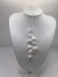 7" Long Pearl Wedding Floral pattern materal can be used to make earrings - Picture 1 of 5