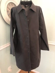 Chaqueta ligera EILEEN FISHER PEQUEÑA S marrón frontal a presión - Imagen 1 de 7