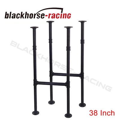 Patas de mesa de metal de 38 pulgadas, mesa de altura de barra de mostrador de tubería industrial pintada de negro Foto 1 de 4