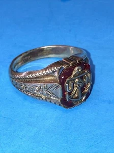 WW2 USN Anillo 14K 1/50 RGP Parche Imagen Barra Cinta Manual y Pines Llamado K.R.Tegge - Imagen 1 de 16