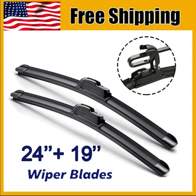 OEM Quality Windshield Wiper Blades Streak-Free Spotless 24inch+19inch 2 in Pack Foto 1 de 4