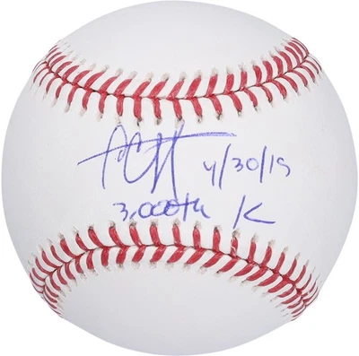 CC Sabathia New York Yankees Signed Baseball & "3000th K 4/30/19" Insc - Image 1 of 3