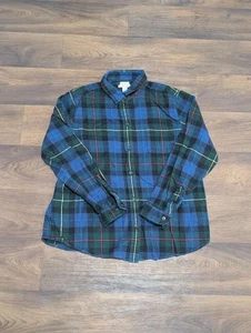 LL Bean Button Down Flannel Plaid Shirt Long Sleeve Relaxed Fit Men's Size Large - Picture 1 of 7