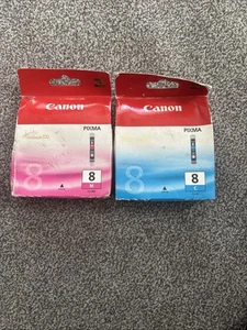 Canon Genuine CLI-8C Photo Cyan & CLI-8M Photo Magenta Set. New & Sealed. - Picture 1 of 2
