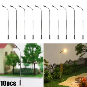 10 pièces modélisme ferroviaire 1:50 lampe réverbère échelle LED blanc chau - Picture 1 of 12