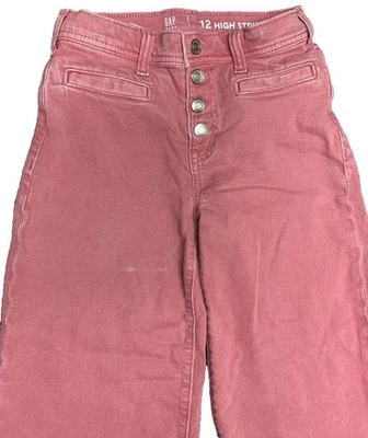 Jeans Gap Kids para niña talla 12 Pantalones Cortos de Pierna Ancha Rojo Denim Tirada Alta Parte Inferior Foto 1 de 4