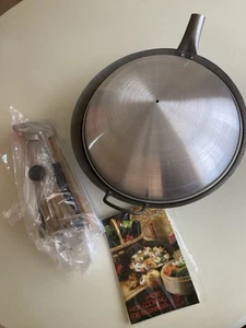 Vintage Great Wok of China Hand Hammered Steel with Utensils NOS Flat Bottom Wok - Picture 1 of 18