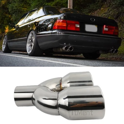 9.5" Long Dual Exhaust Tip 2.5" Inlet 3.5" Outlet Angled For Lexus LS400 LS430 - Image 1 of 4