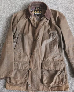 Barbour Bristol Wax Jacket Mens Small Olive Green Classic Country Rain Coat - Picture 1 of 8