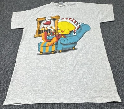 De colección Años 90 1996 Piolín Pájaro y Nochevieja Navidad T Estampado Delantero/Trasero Talla Única T Foto 1 de 4