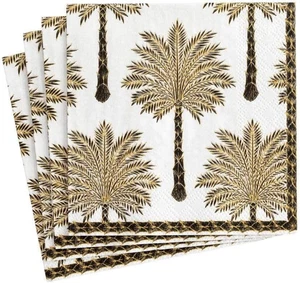 Grand Palms Paper Cocktail Napkins in Black - Two Packs of 20 - Picture 1 of 12