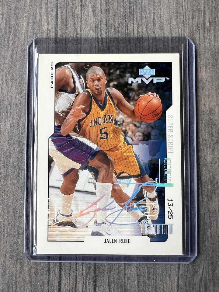 2000-01 Upper Deck MVP Jalen Rose #68 超级脚本 /25 步行者 — 第 1/2 张图片