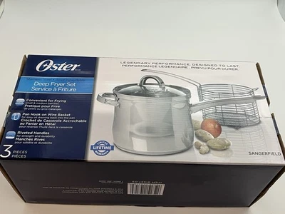 Oster Sangerfield Juego de 3 Piezas Olla Freidora de Acero Inoxidable Tapa/Cesta NUEVO LEER Foto 1 de 3