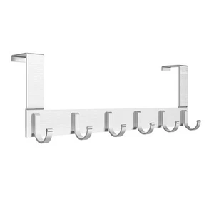 Door Hooks Hanger Rack, Aluminum Utility Organizer Holder for Kithchen Bathro... - Picture 1 of 7