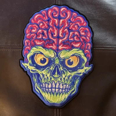 Skull alien brain patch Back patch Embroidered Horror, Spooky - Image 1 of 4
