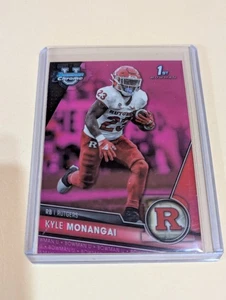 2023 Topps Bowman U Chrome 1st Bowman Kyle Monangai Pink #163 Rutgers/Bears - Picture 1 of 2