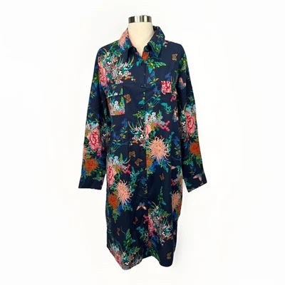 Soft Surroundings NWOT XL Floral Shirt Dress Long Sleeve Pockets Nature Garden - Image 1 of 4