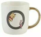 Disney Winnie the Pooh, Piglet Letter "O"  White & Gold Mug FREE UK P&P