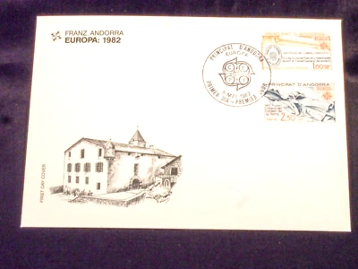 1982 France Andorra double first day cover Consell Executiu Consell de la Terra - Image 1 of 3