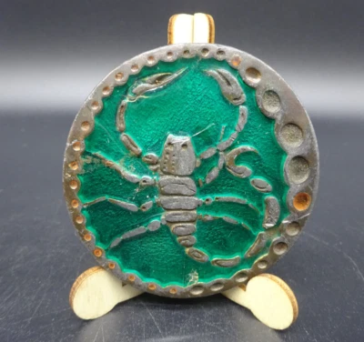 复古蝎子皮带扣 1976 年印第安纳州金属工艺设计青铜饰面 — 第 1/4 张图片