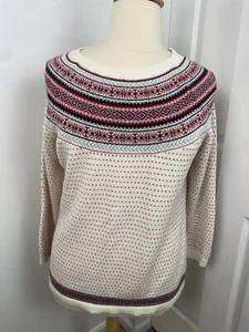 Talbots 1X Sweater Fair Isle Lambswool Blend Preppy Classic Comfy - Picture 1 of 13