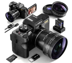 Vlogging Camara De Video 4K 48MP Digital Con Pantalla Abatible Para Youtube - Picture 1 of 7