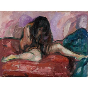 PAINTING PAINTING EDVARD MUNCH WEEPING NUDE 12X16 INCH ART PRINT POSTER HP2317 - Picture 1 of 2