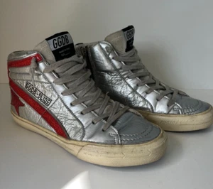 Golden Goose Slide trainers Silver & red glitter detail size 35 runs large - Picture 1 of 6
