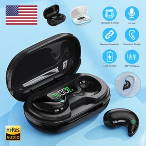 Invisible Sleep TWS Wireless Earbuds Bluetooth 5.3 Headset Waterproof Earphone - Picture 1 of 14