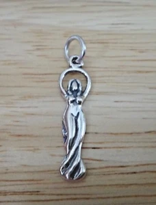 Sterling Silver 25x7mm Female Figure Goddess Charm - Picture 1 of 5