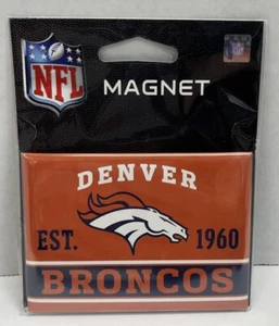 DENVER BRONCOS, 2.5" X 3.5" METAL MAGNET FROM WINCRAFT - Picture 1 of 3