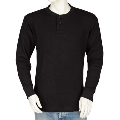 Big and Tall Mens THERMAL Shirts - Henley - Heavy Weight - Cotton Blend - THLS - Image 1 of 4