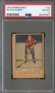 1951-52 PARKHURST #12 FLOYD CURRY PSA 6 (RC) CANADIENS *CC0045 - Foto 1 di 2