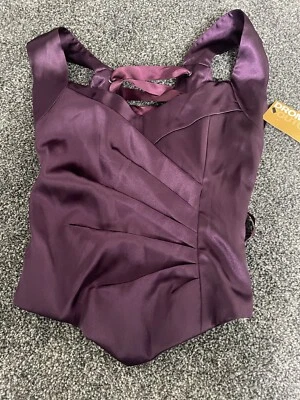 Stunning Silky Bustier Couture Damson/Purple Size XS NEW - Image 1 of 4
