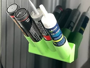 MAGNETIC Holder Grease Gun Caulking Tube Organizer Toolbox Work Bench Tray USA - Foto 1 di 10