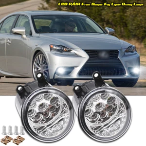 Pair LED Fog Lights Bumper Driving Lamps Bulb For LEXUS IS250 2011-2015 6000K - Picture 1 of 10