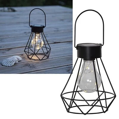 LED Solar Tischleuchte "EDDY" Glühbirne Tisch-Laterne Retro Leuchte für Garten - Bild 1 von 4