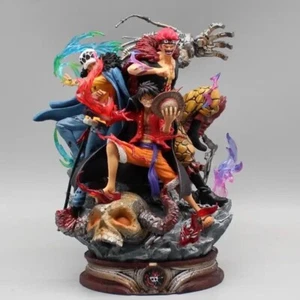 Action Figure Rubber One Piece Kid Law Luffy 22cm Statua Monkey D. Rufy Diorama - Foto 1 di 4