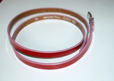 * ESPRIT 😁 * NEU!  Gr. M / 85 * ECHT LEDER Gürtel * 1 cm BREIT * rot, rosa - Bild 1 von 4