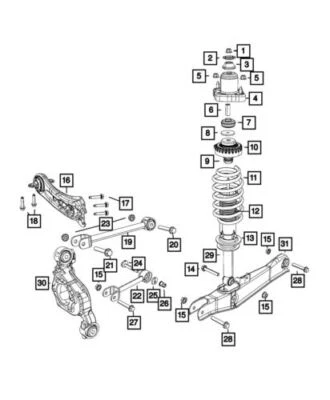 Amortiguador de suspensión trasera genuino Mopar 2011-2019 Dodge Journey 68069958AG Foto 1 de 2