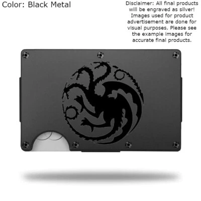 Custom "HOUSE TARGARYEN" Laser Engraved Wallet - Pick A Wallet Color - Image 1 of 4