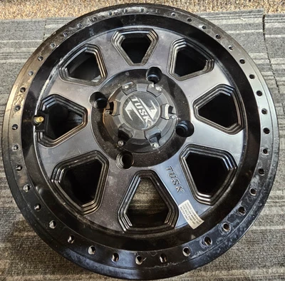 (QTY 1) Tusk Uintah Matte Black ATV/UTV Wheel Rim 14x7 4x137 30mm, 2012070003 - Image 1 of 4
