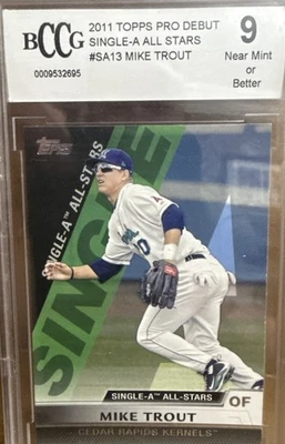 2011 Topps Pro Debut #SA13 Mike Trout Single A All-Stars PSA 9 Mint FUTURE HOF - Image 1 of 4